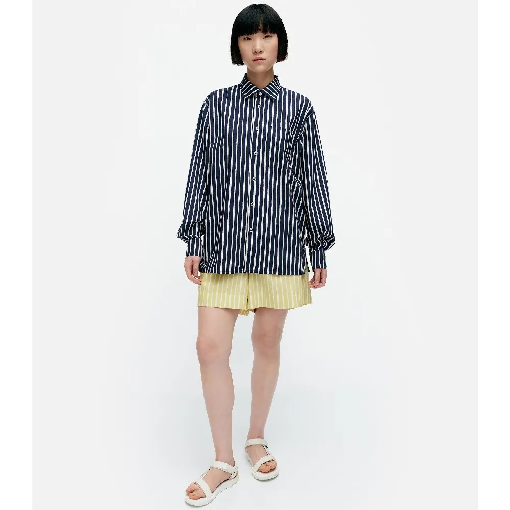 marimekko  |Stripes Casual Style Unisex Long Sleeves Cotton Office Style