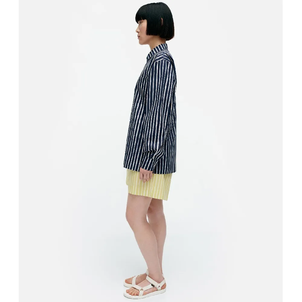 marimekko  |Stripes Casual Style Unisex Long Sleeves Cotton Office Style