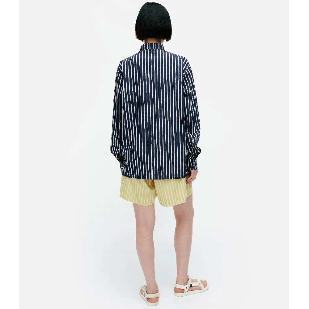 marimekko  |Stripes Casual Style Unisex Long Sleeves Cotton Office Style