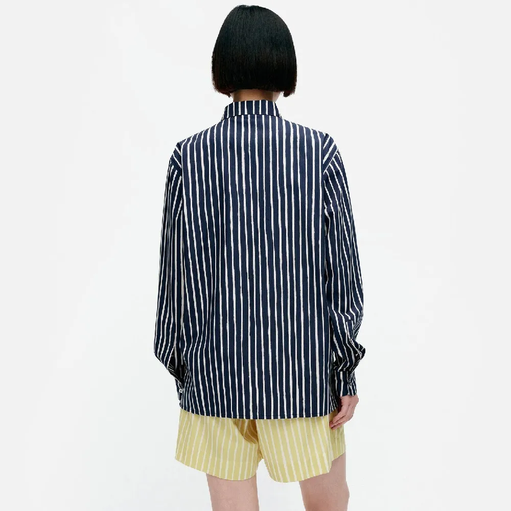 marimekko  |Stripes Casual Style Unisex Long Sleeves Cotton Office Style