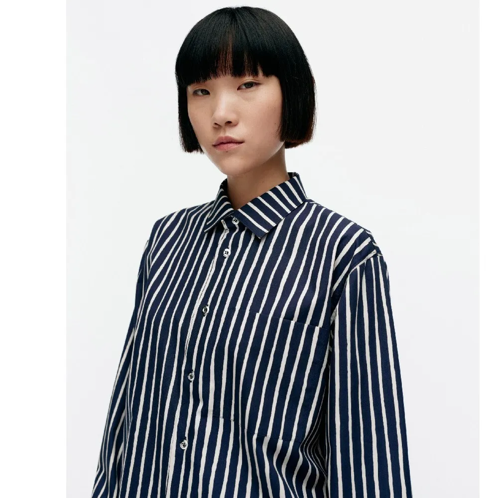 marimekko  |Stripes Casual Style Unisex Long Sleeves Cotton Office Style