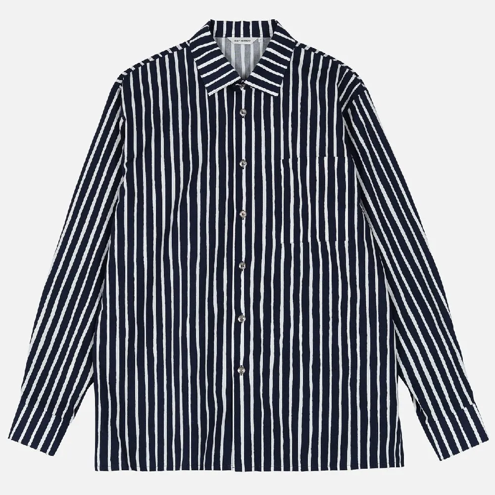 marimekko  |Stripes Casual Style Unisex Long Sleeves Cotton Office Style