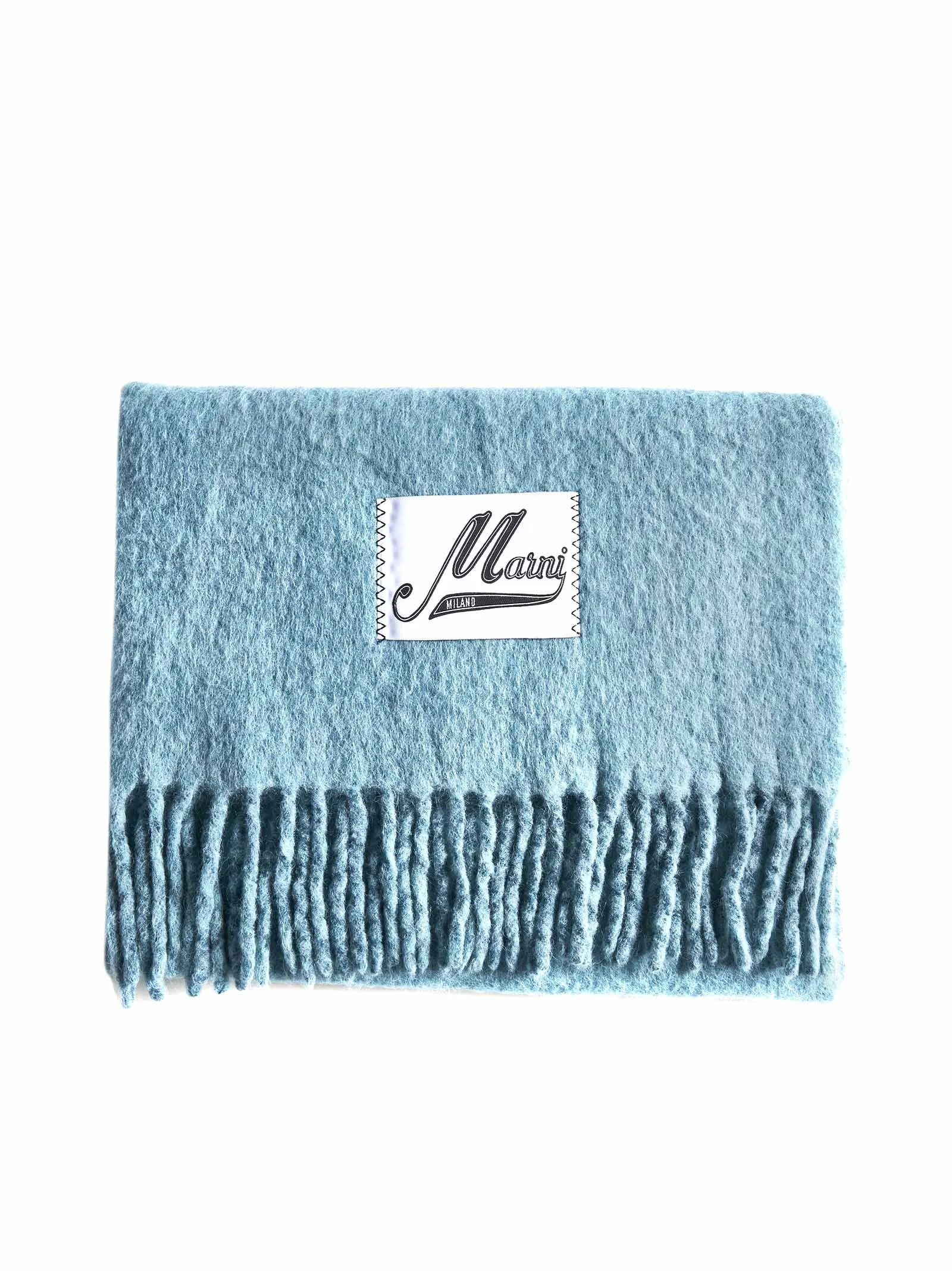 Marni Logo Patch Fringed Scarf