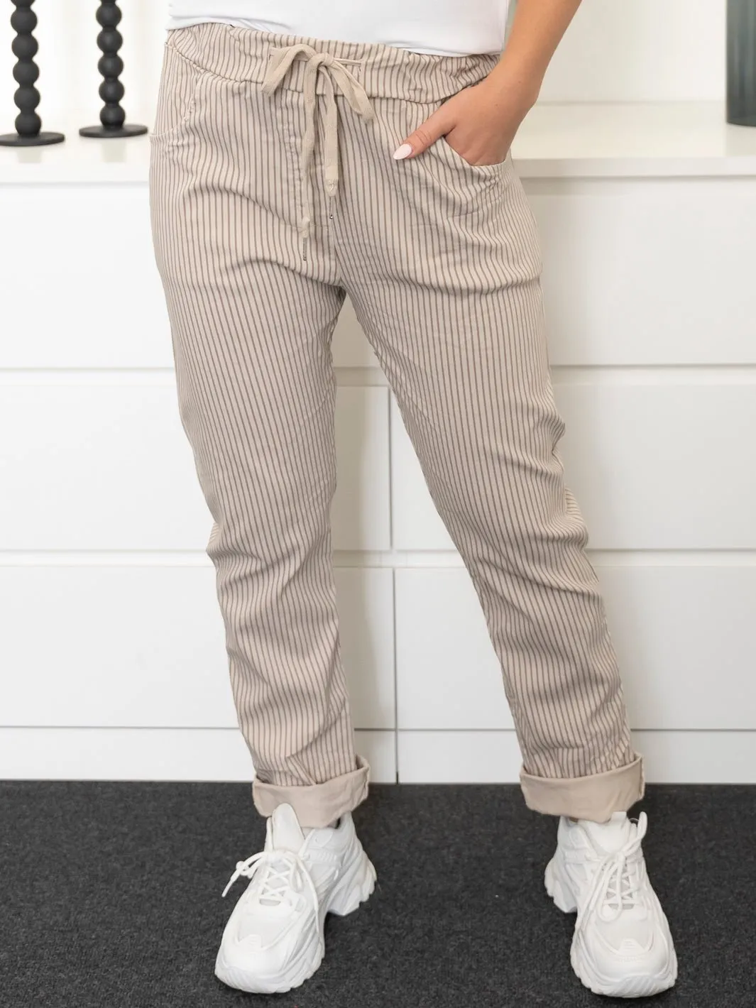 Marta du Chateau Jerri pants beige/brown stripe