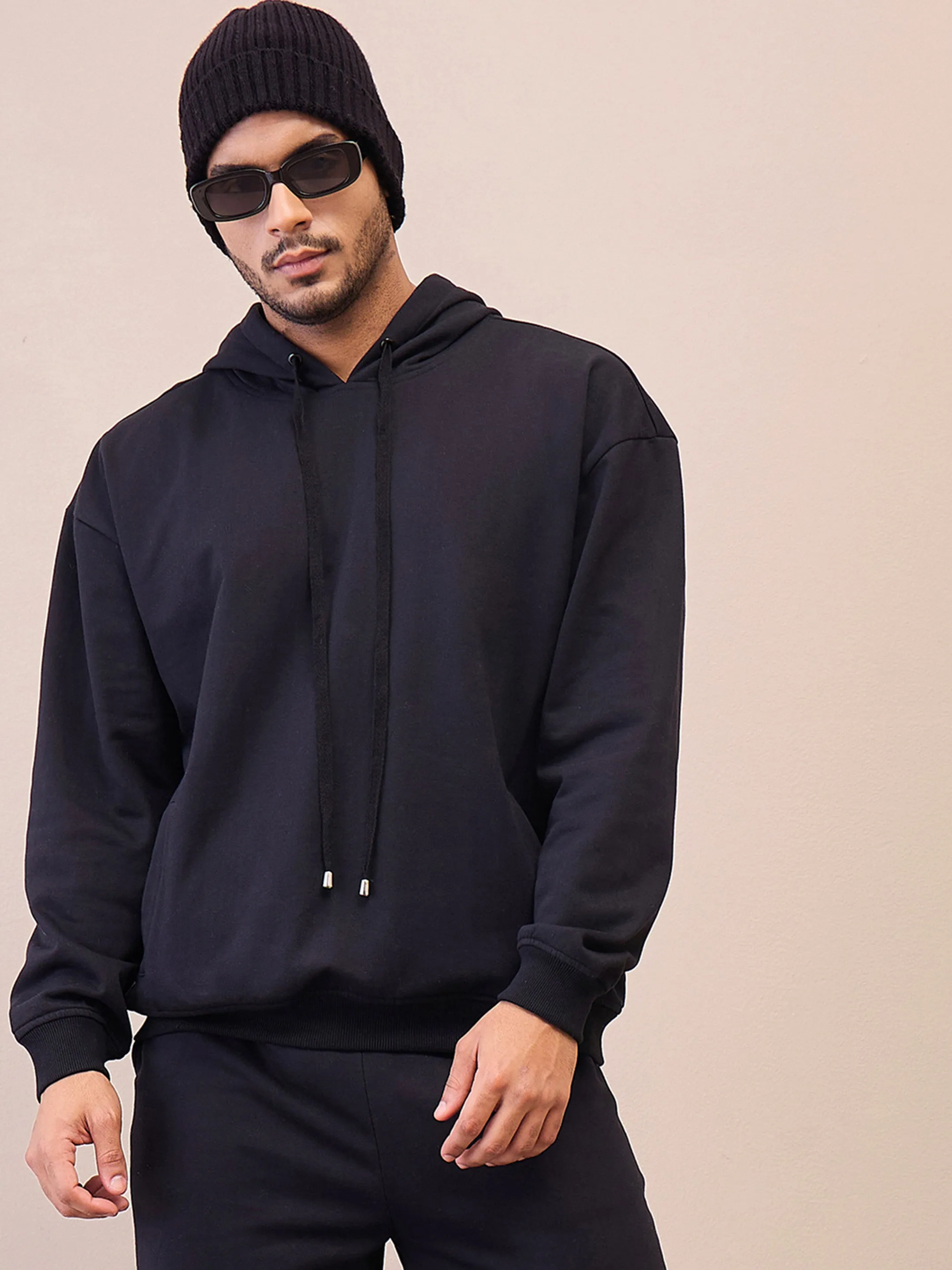 Men Black Oversize Hoodie