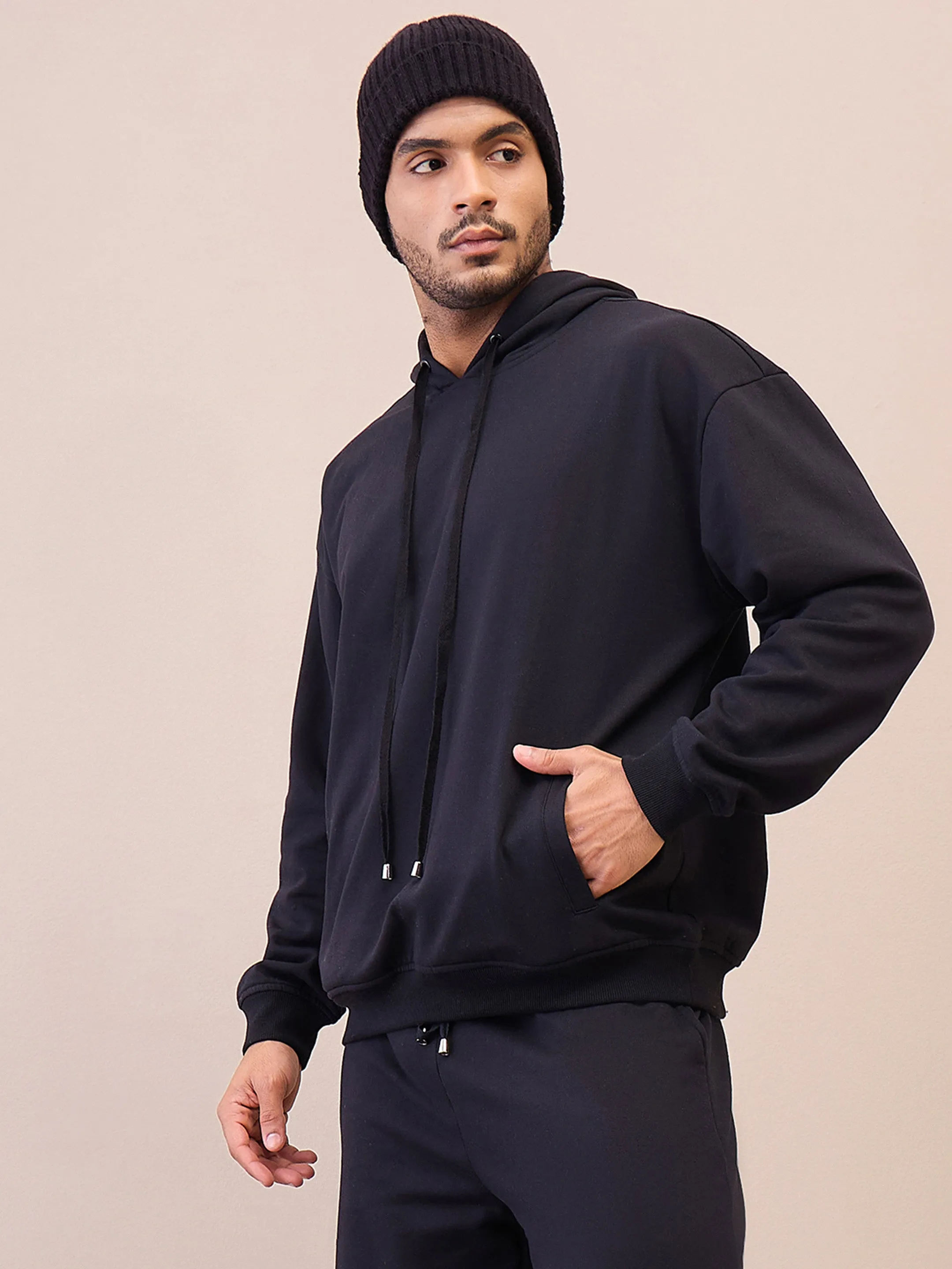 Men Black Oversize Hoodie