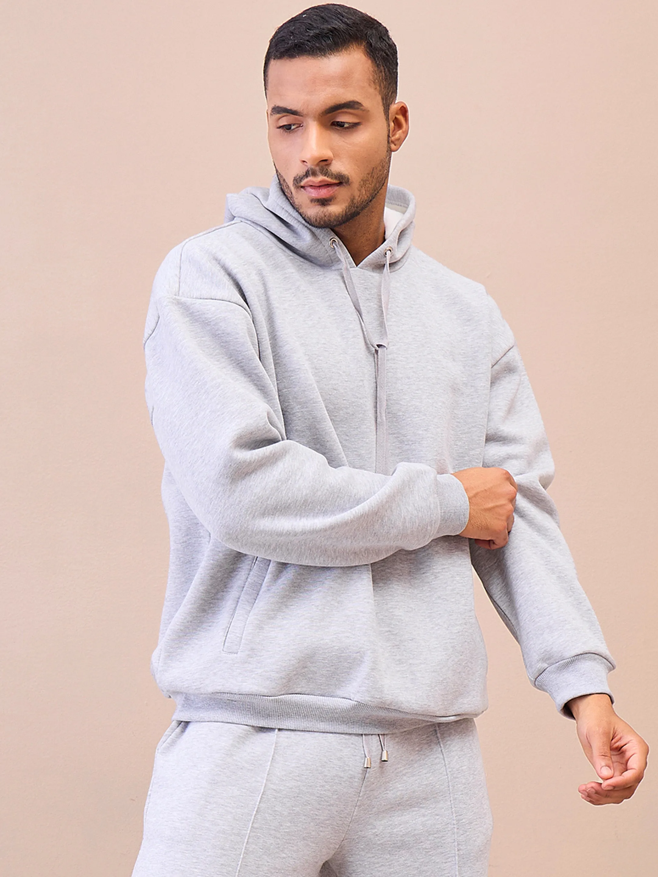 Men Grey Oversize Hoodie