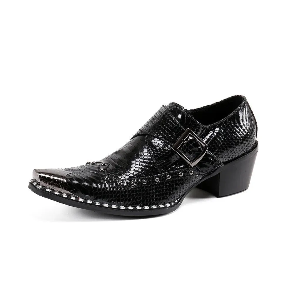 Men's Formal Pointed Toe Genuine Leather Wedding Party Dress Shoes