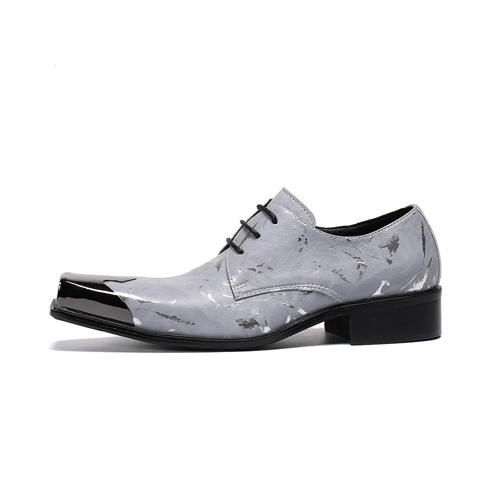 Men's Handmade Genuine Leather Lace-up Square Toe Oxford Shoes