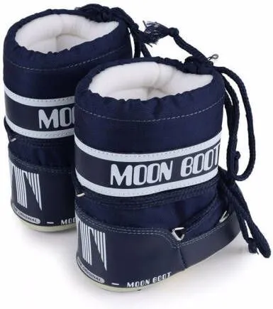 Moon Boot Kids logo-print snow boots Blue