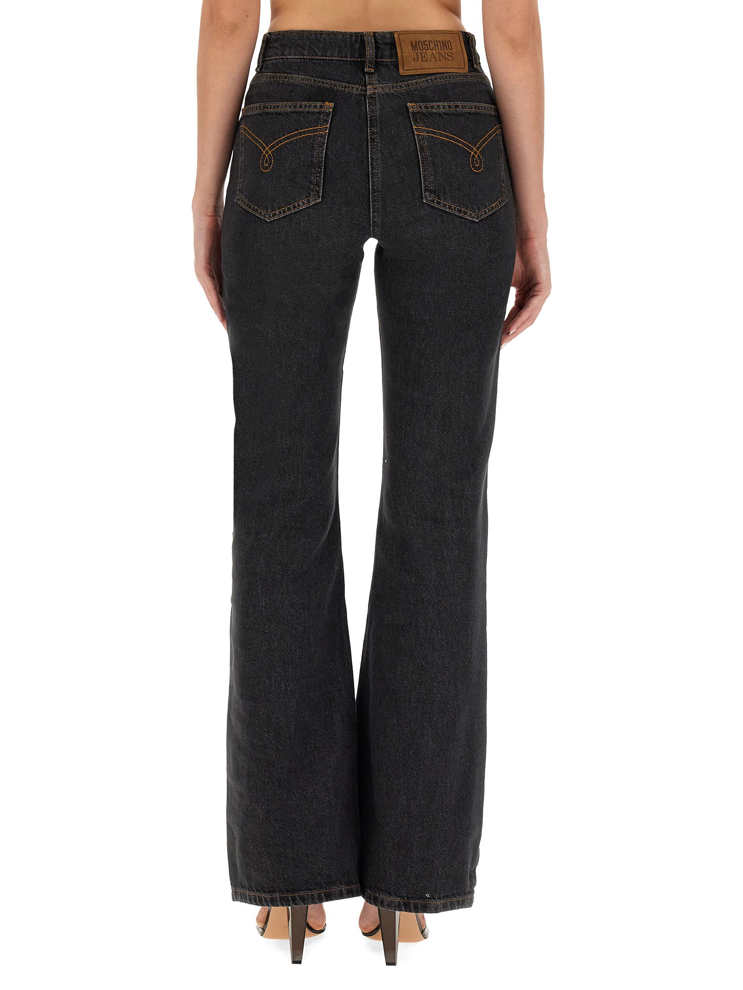 MOSCHINO JEANS    COTTON DENIM BOOTCUT JEANS