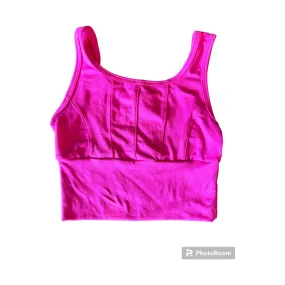 neon pink crop tank