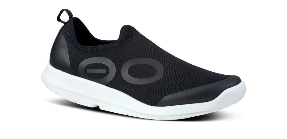 Oofos Men’s OOmg Sport Low Slip On Shoes-White/Black