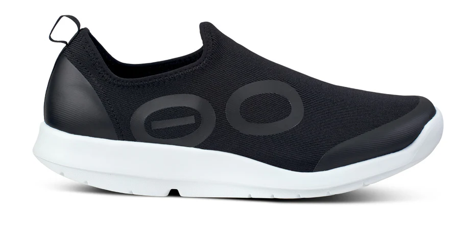 Oofos Men’s OOmg Sport Low Slip On Shoes-White/Black