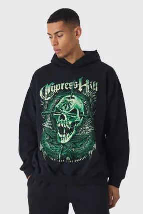 Oversized Cypress Hill Band License Print Hoodie