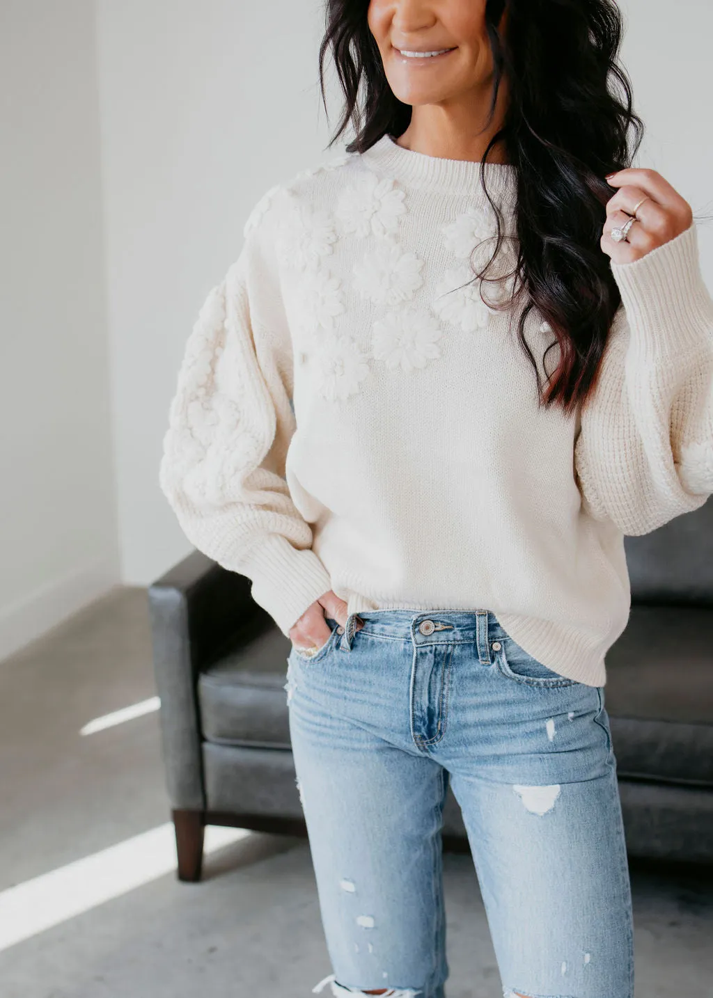 Pandora Floral Embroidered Sweater