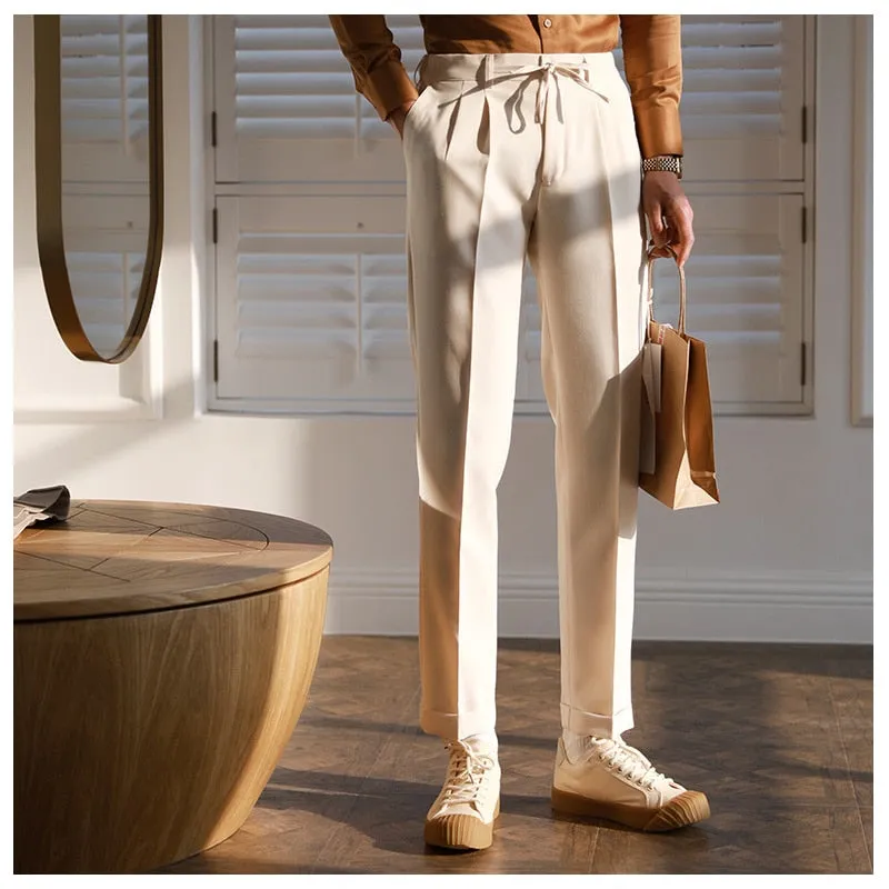 Pantalones Hombre Casual Elastic Waist Versatile Pant Fashion Solid Color Spring Summer Simple Pant