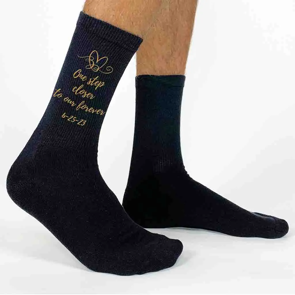 Personalized Wedding Socks for the Groom - One Step Closer