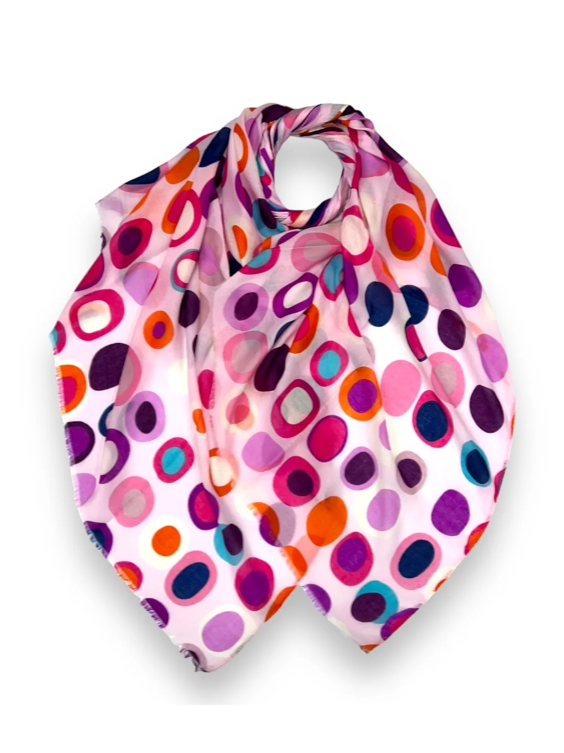 Pink Retro Dot Pattern Scarf