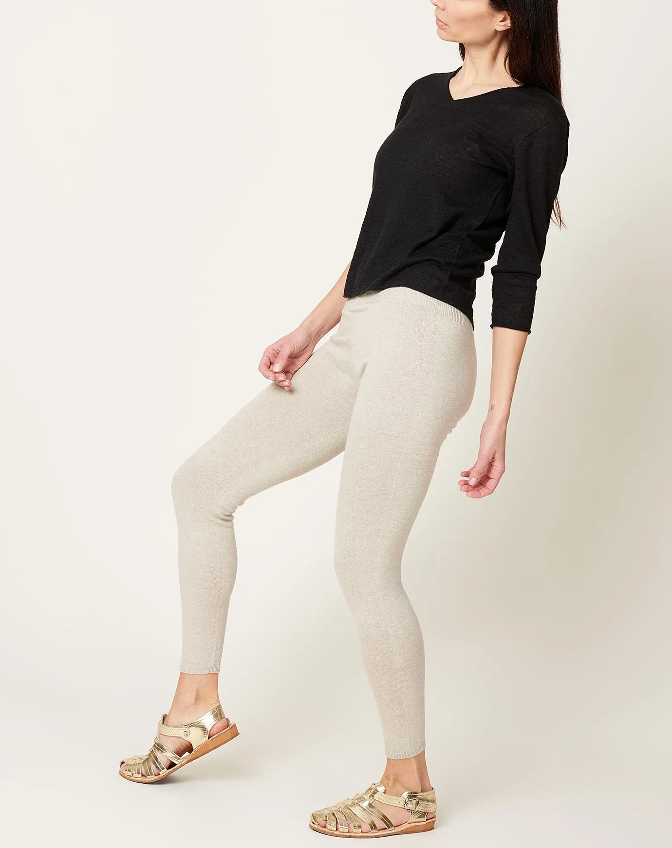 Recycle Cotton Leggings in Light Grey