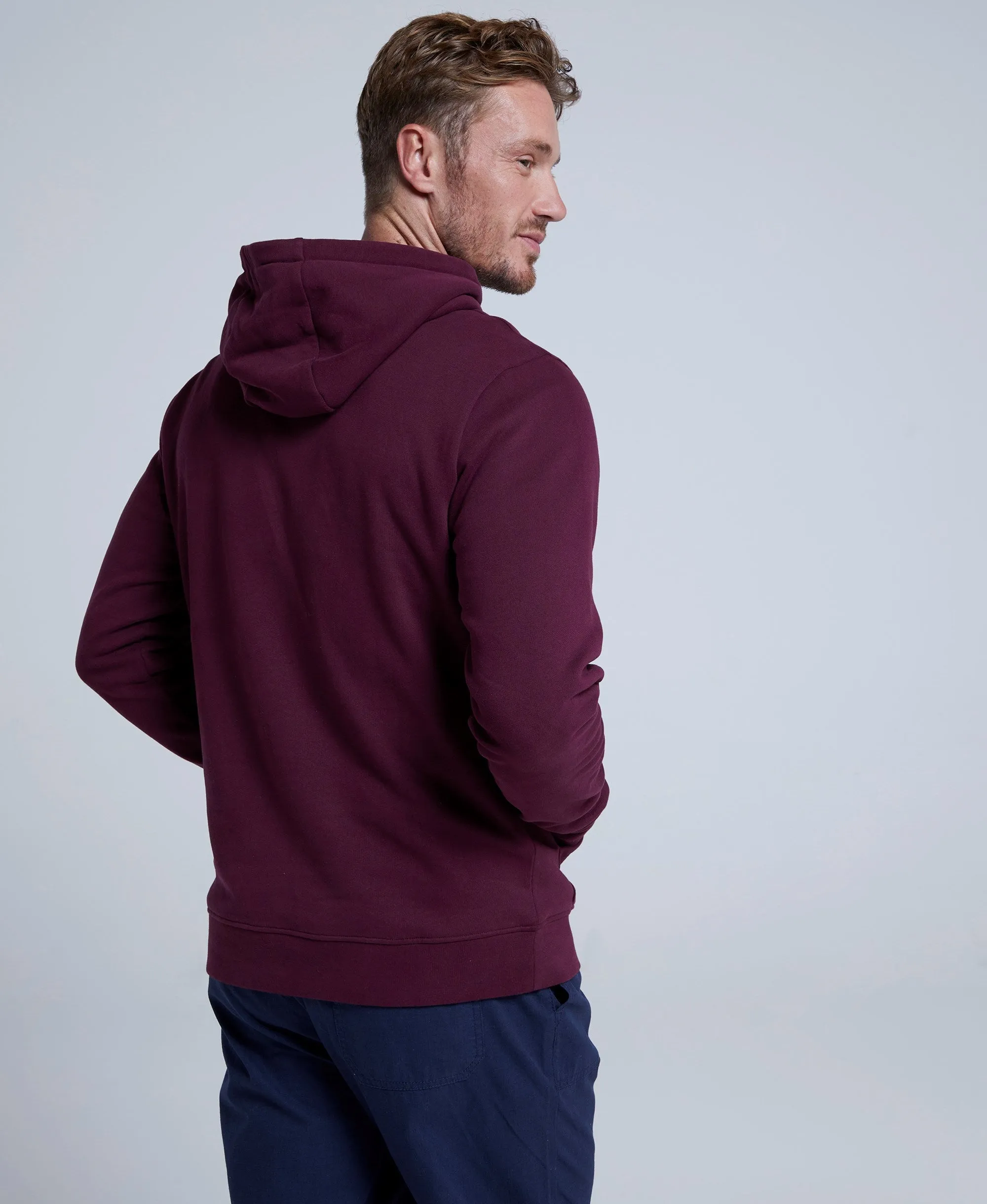 River Mens Printed Hoodie - Burgundy