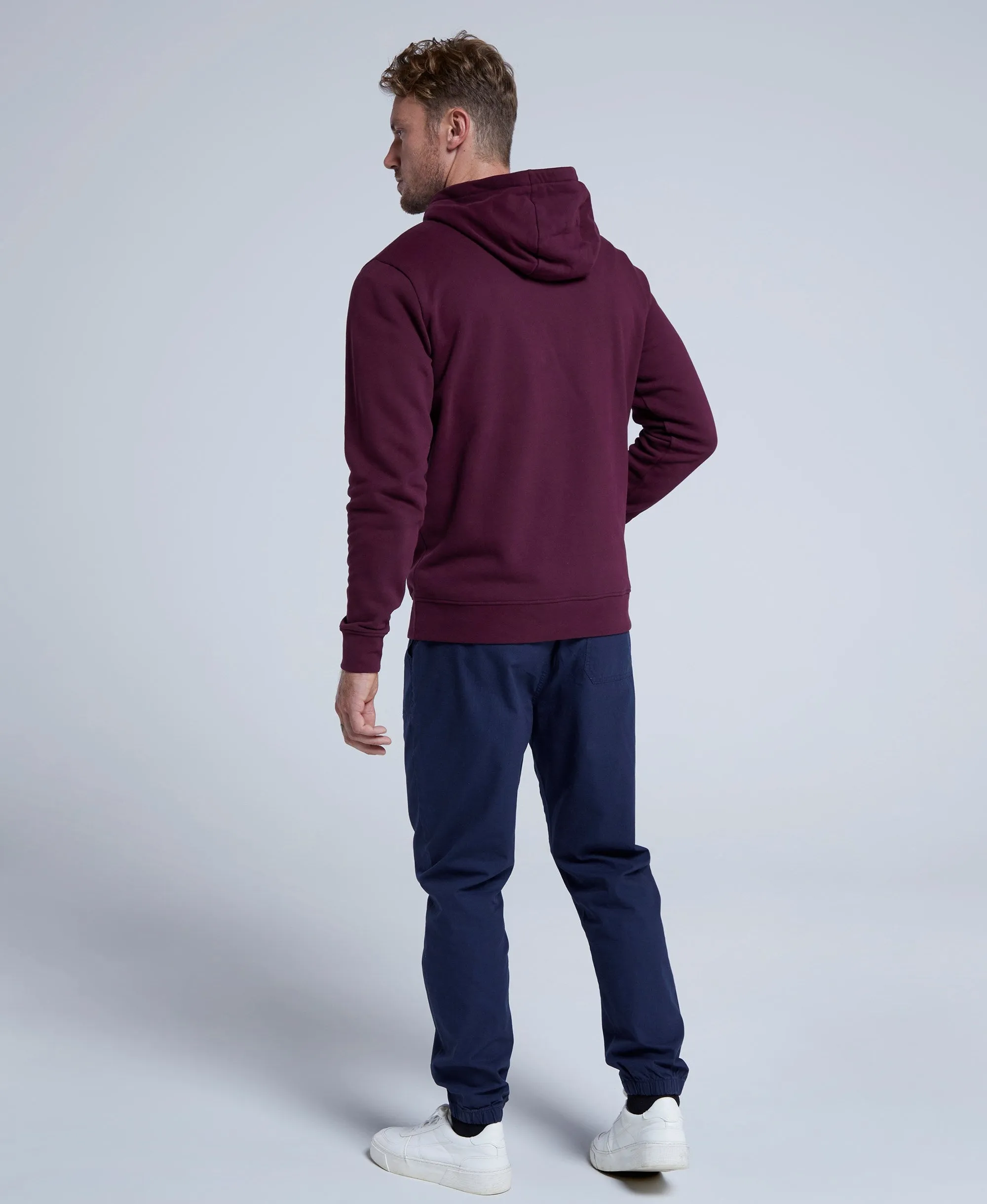 River Mens Printed Hoodie - Burgundy