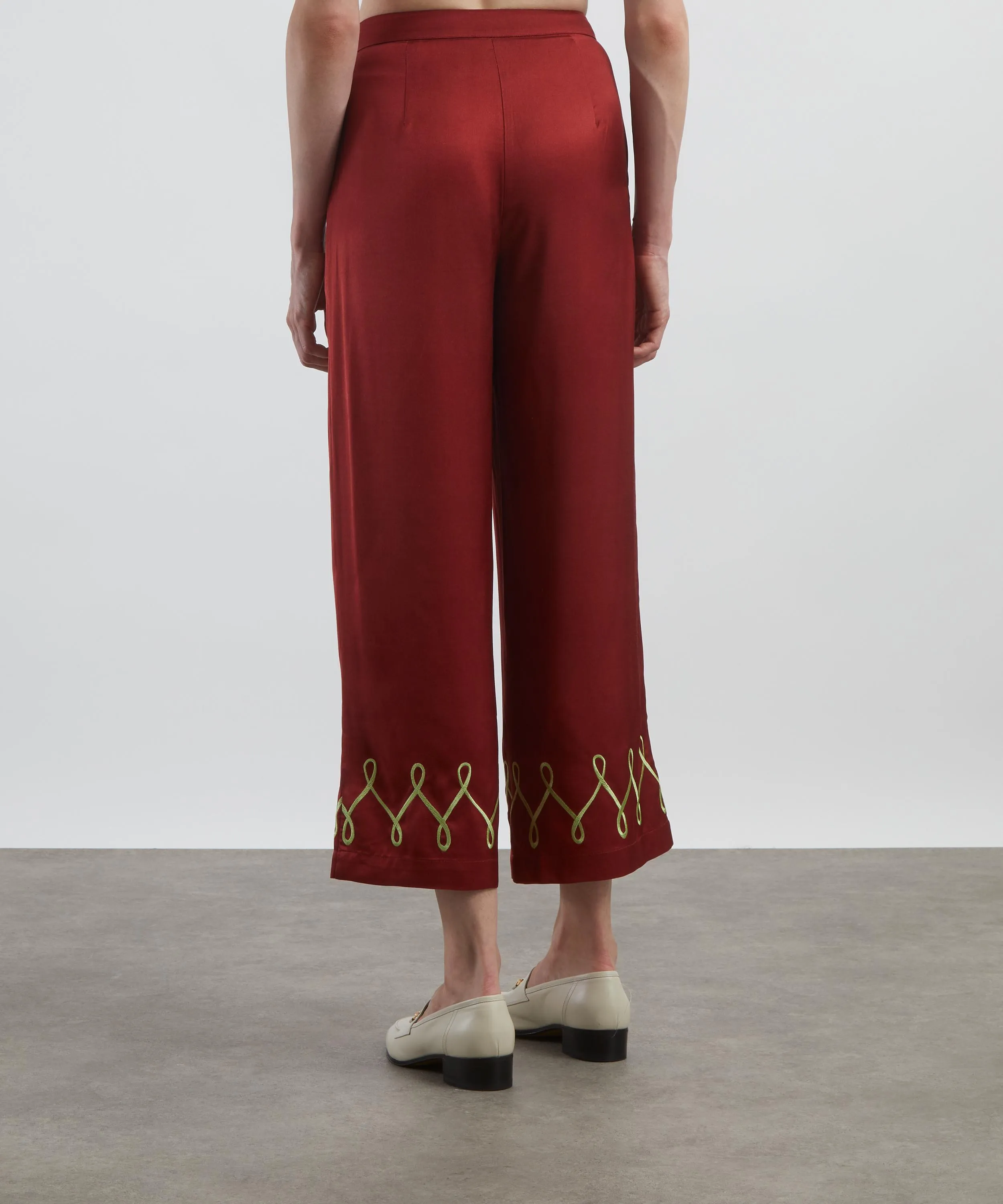 Romina Merlot Cygnus and Lyra Embroidered Trousers