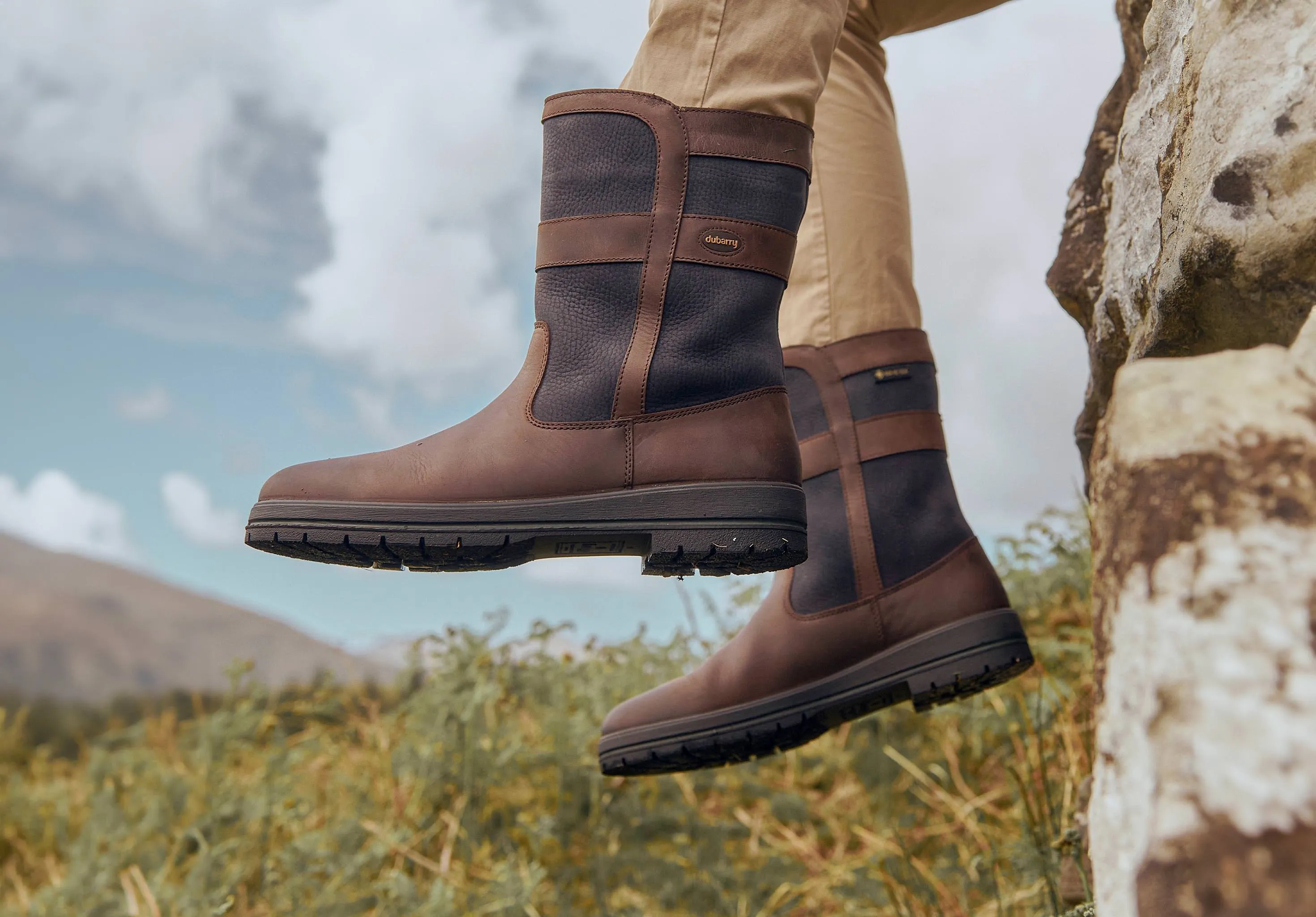 Roscommon Ladies Country Boot - Navy/Brown