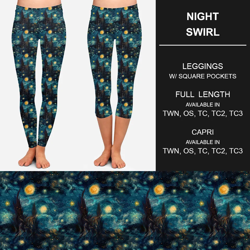 RTS - Night Swirl Leggings w/ Pockets