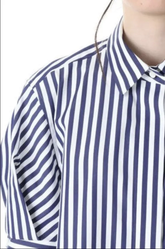 sacai  |Stripes Casual Style Plain Cotton Short Sleeves