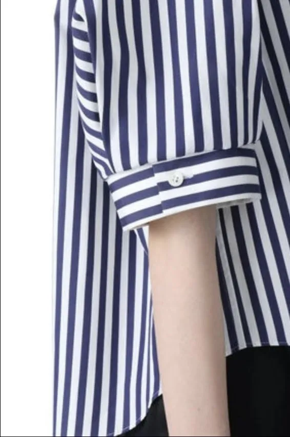 sacai  |Stripes Casual Style Plain Cotton Short Sleeves