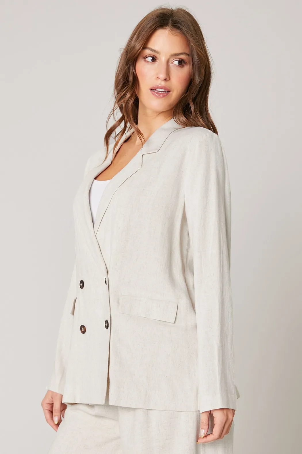 Saint Tropez Linen Double Breasted Blazer