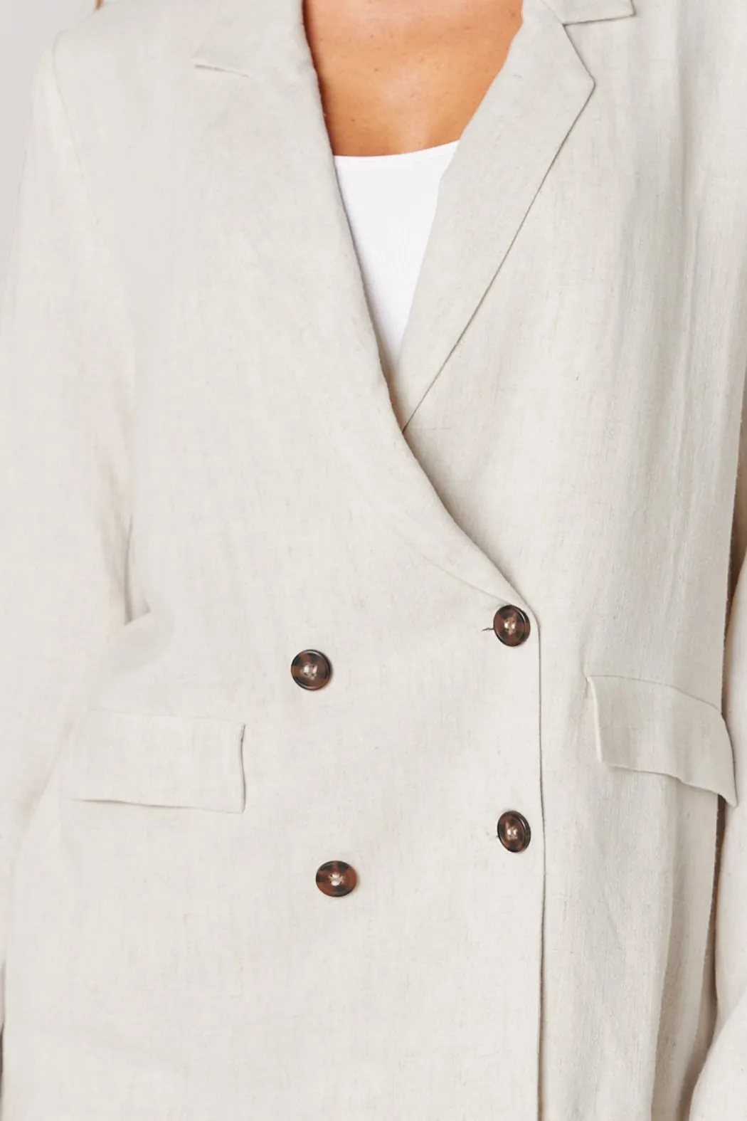 Saint Tropez Linen Double Breasted Blazer