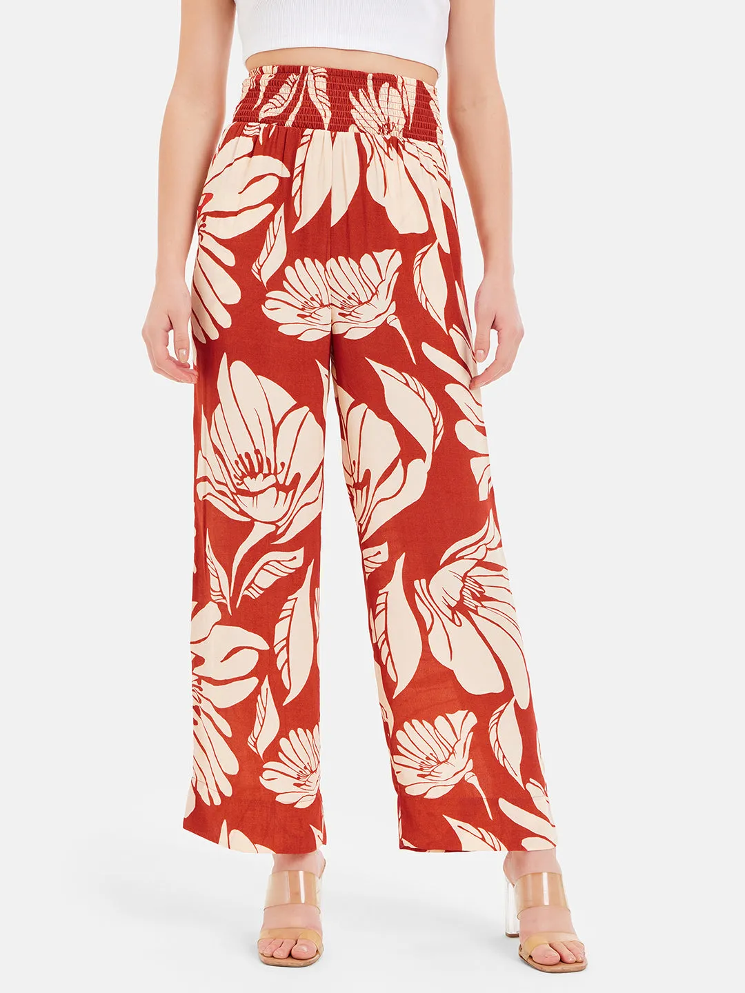 Sandro Print Pull On Pants