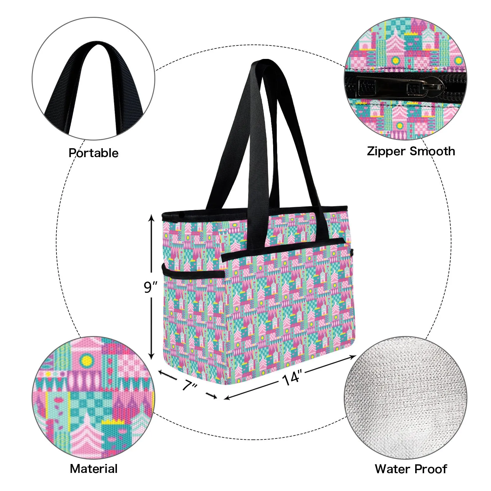 Small World Large Capacity Insulated Tote Bag