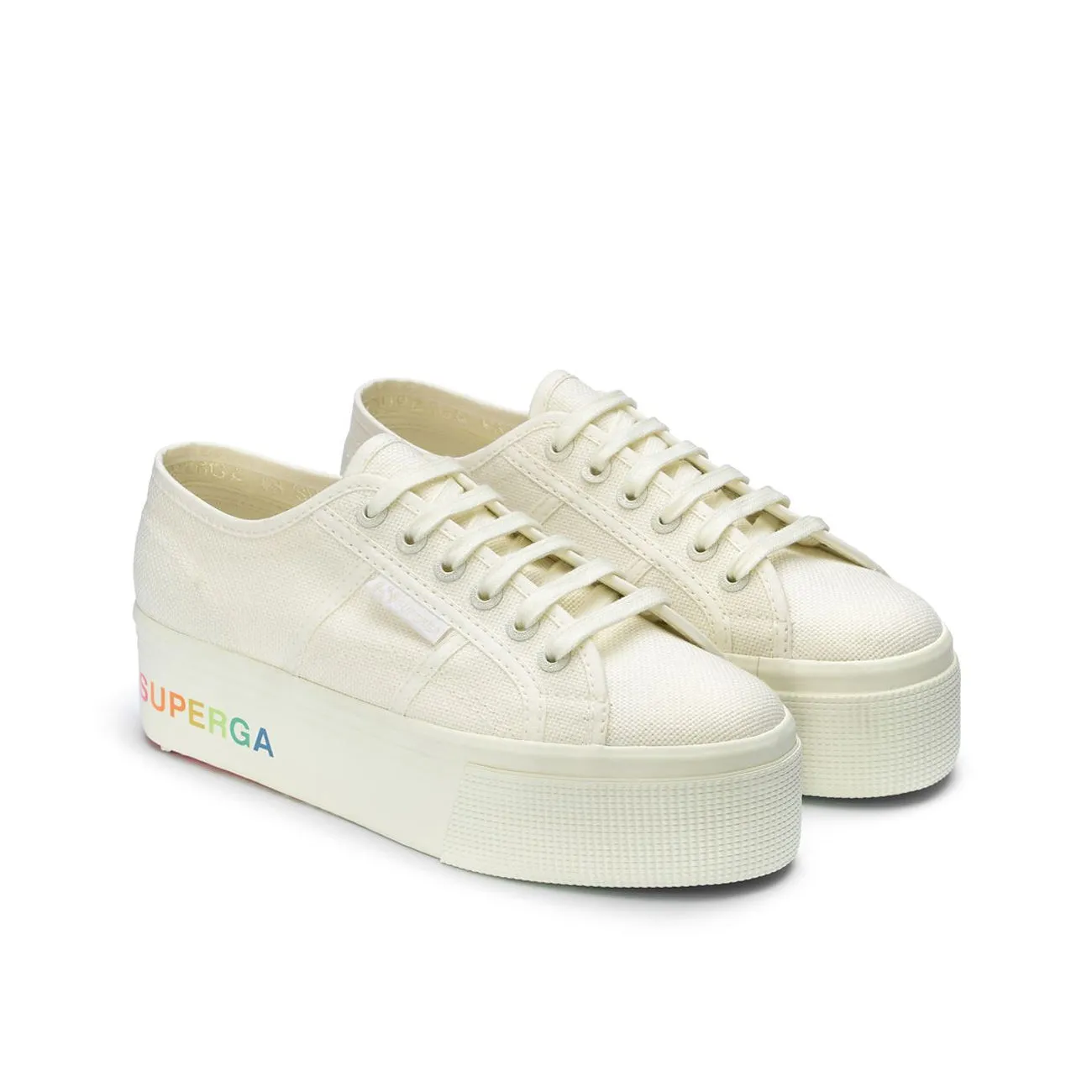 SNEAKERS 2970 PLATFORM SHADED LETTERING Donna White Avorio Rainbow