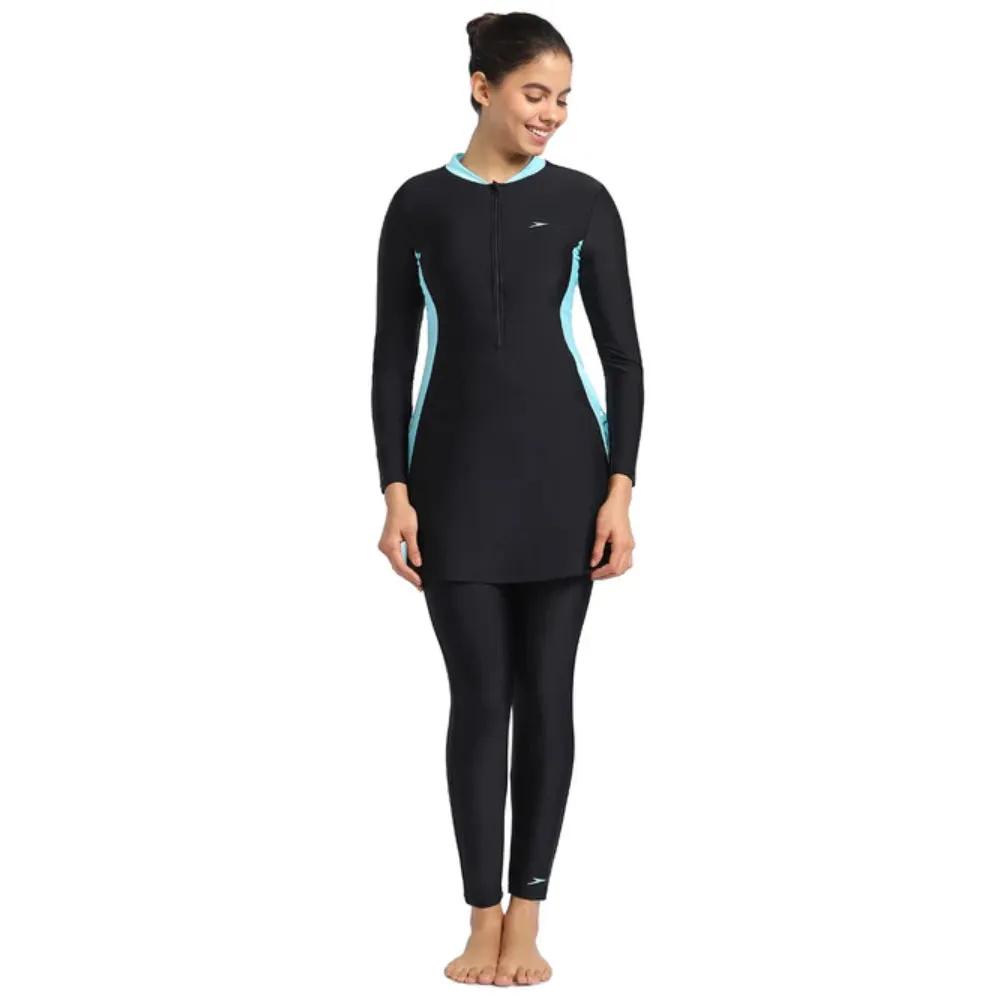 Speedo Women's AF 2Pc Full Body Suit (Black/Marine Blue)