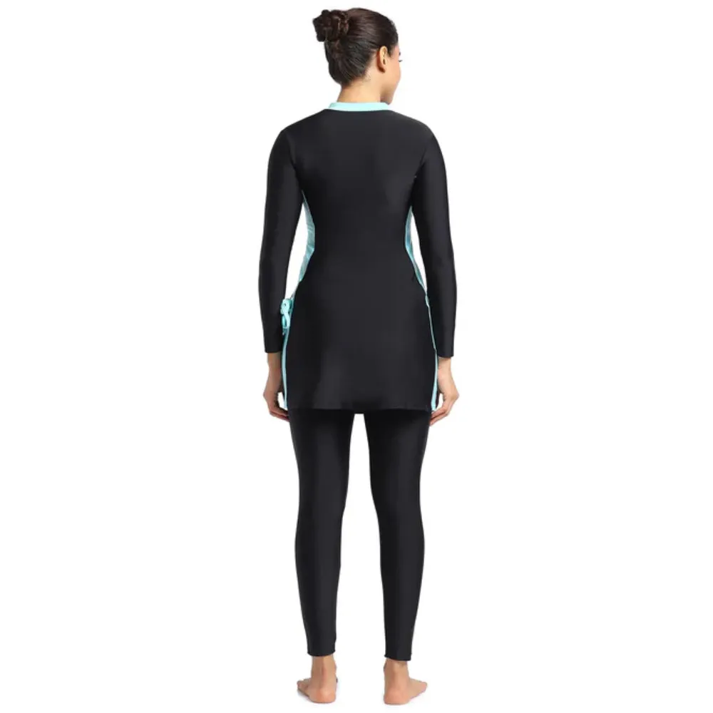 Speedo Women's AF 2Pc Full Body Suit (Black/Marine Blue)