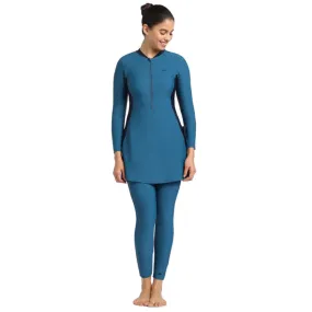 Speedo Women's AF 2Pc Full Body Suit (Dark Teal/True Navy)