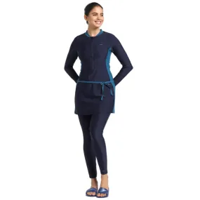 Speedo Women's AF 2Pc Full Body Suit (True Navy/Dark Teal)