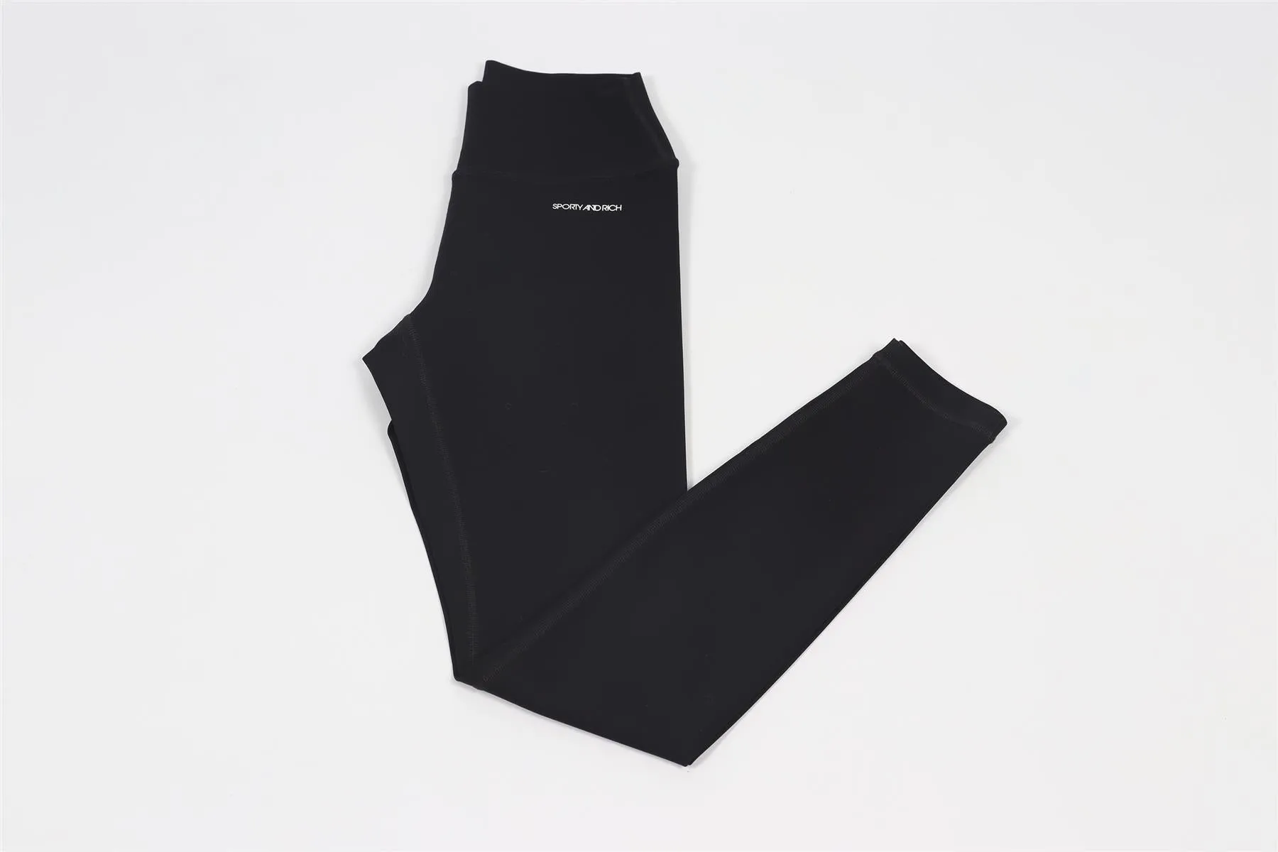 SPORTY & RICH BLACK JERSEY LEGGINGS SMALL