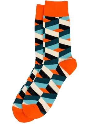 Succubus Socks Men's Retro Optic Socks Orange