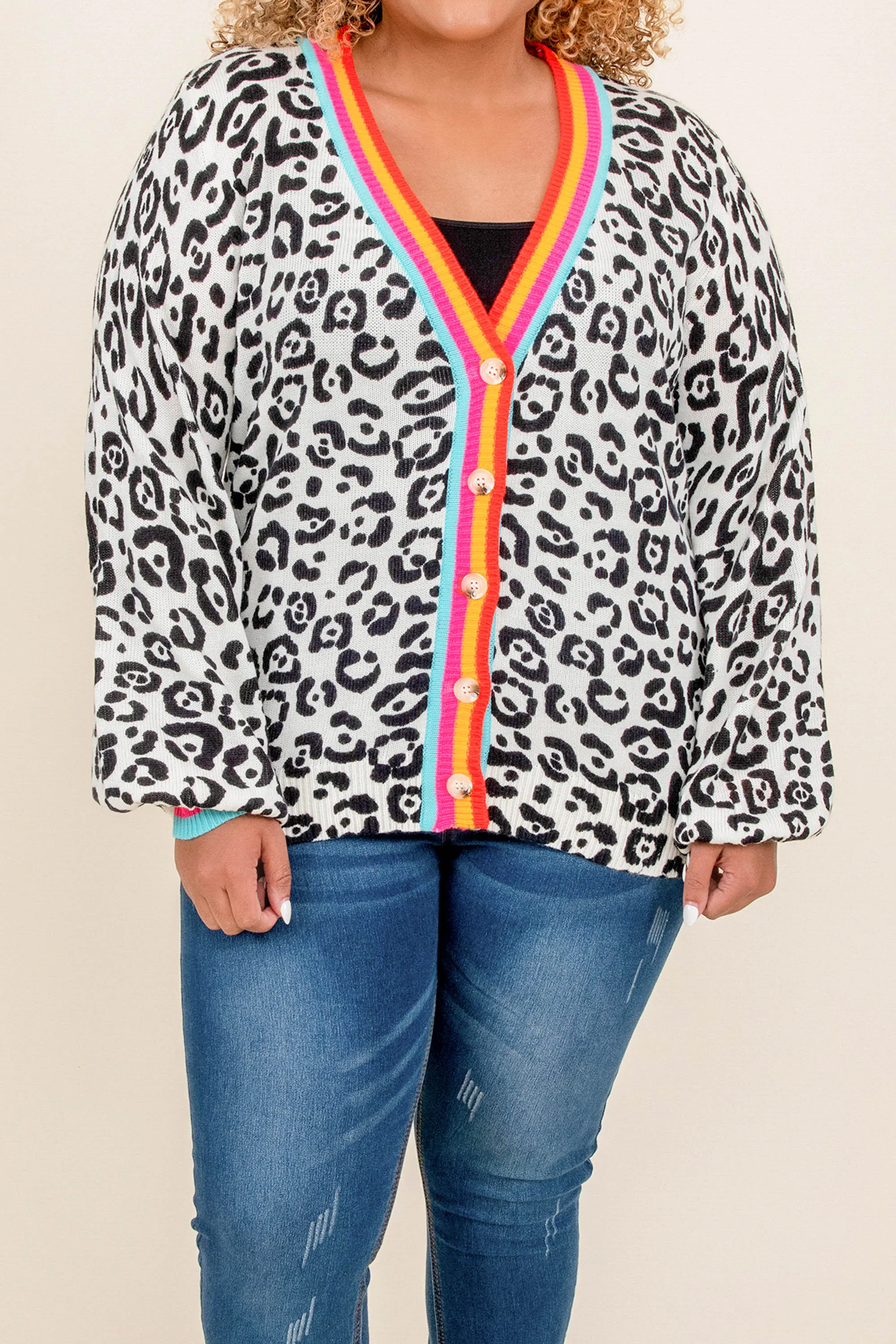 Sunshine And Fierce Cardigan, Leopard Multi