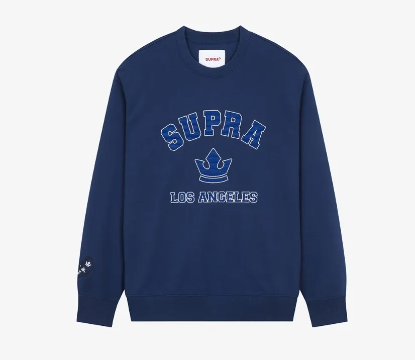 SUPRA  |Unisex Street Style Long Sleeves Plain Logo Sweatshirts