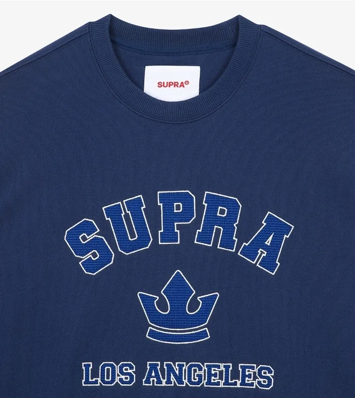 SUPRA  |Unisex Street Style Long Sleeves Plain Logo Sweatshirts