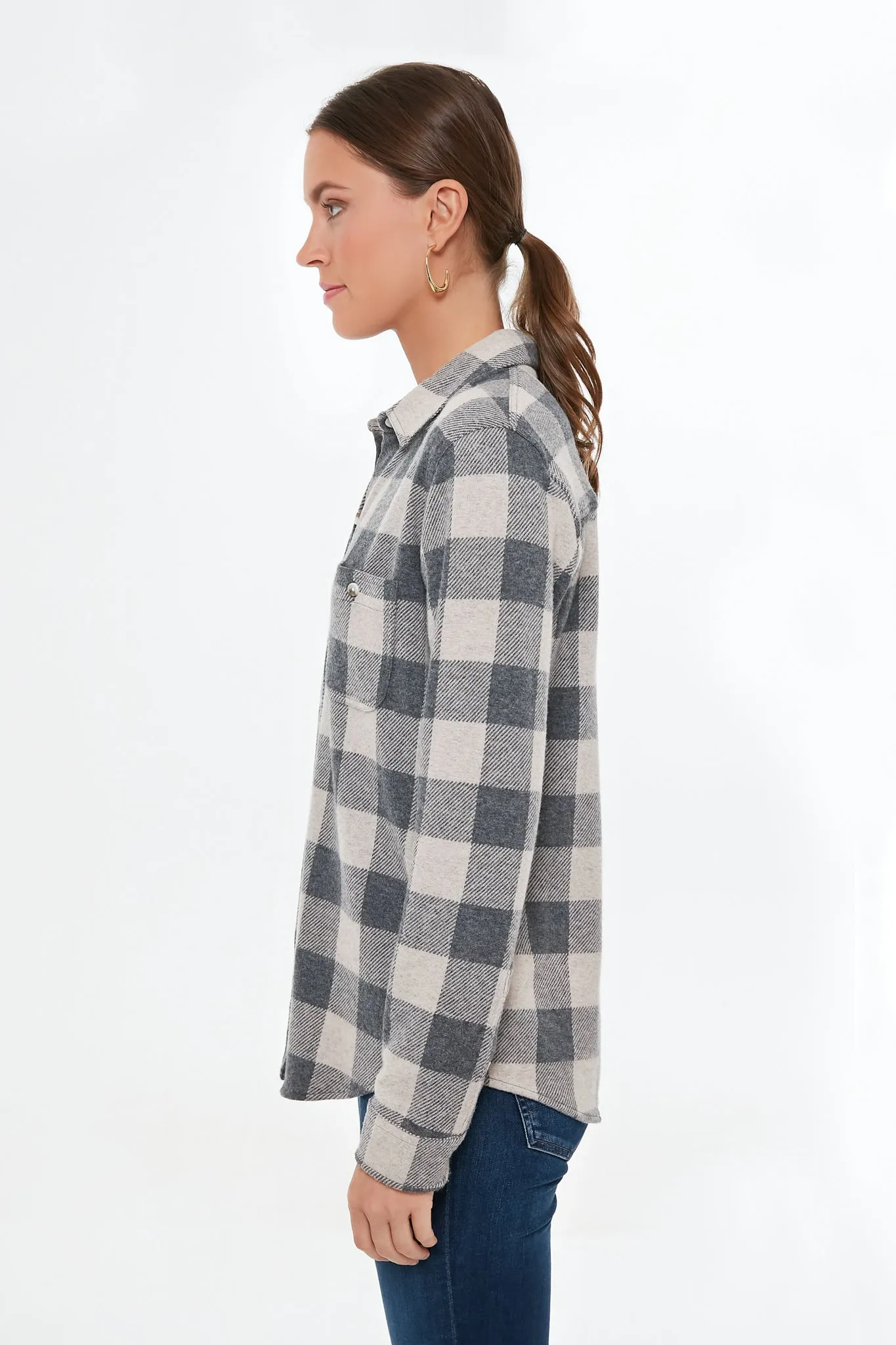 Tan Charcoal Buffalo Check Legend Sweater Shirt