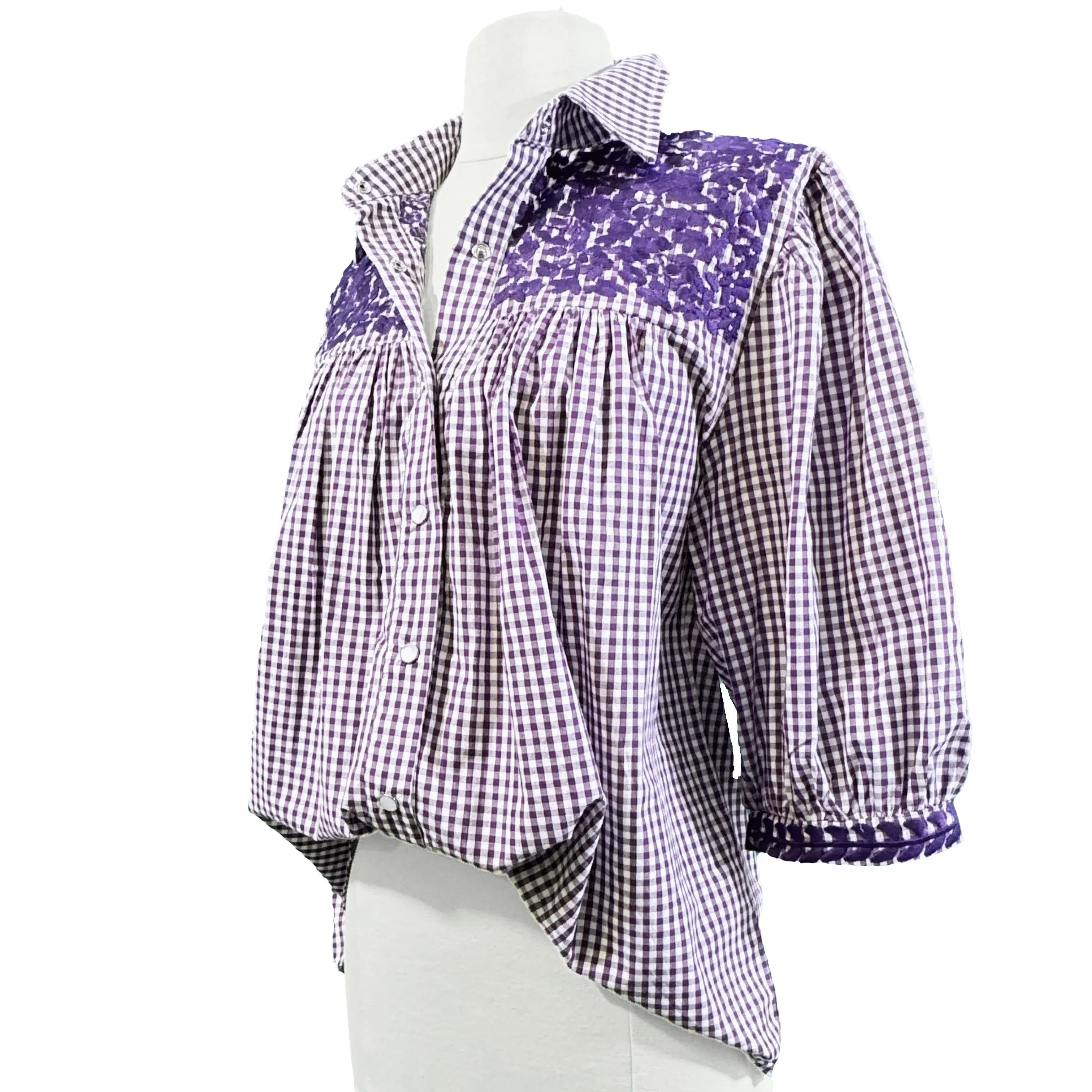 TCU/LSU Purple Gingham Cowgirl Blouse