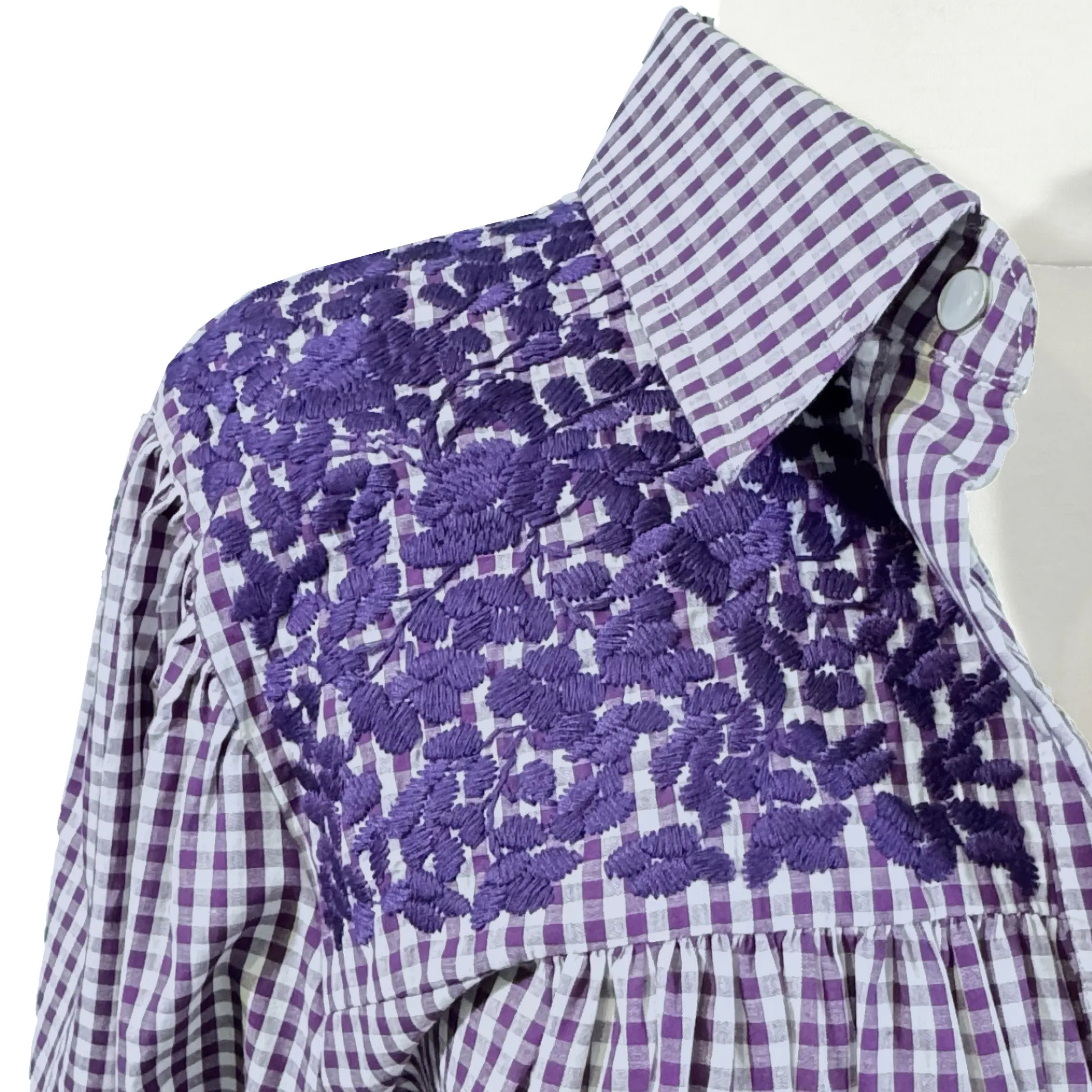 TCU/LSU Purple Gingham Cowgirl Blouse