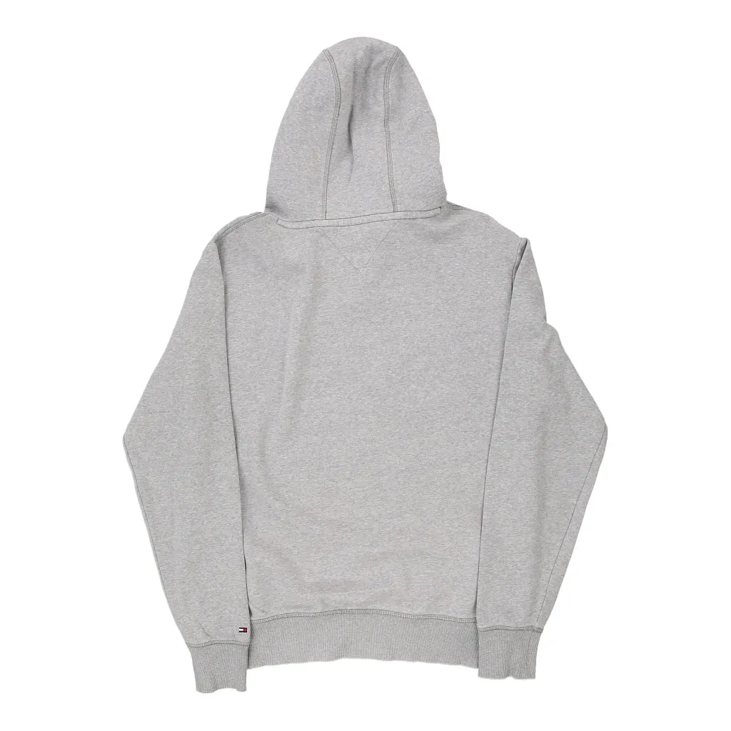 Tommy Hilfiger Spellout Hoodie - Large Grey Cotton Blend