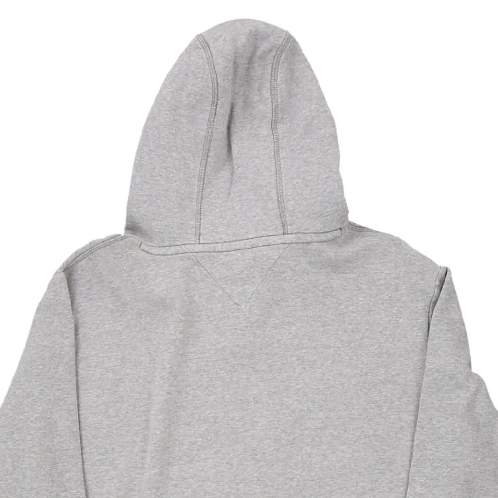 Tommy Hilfiger Spellout Hoodie - Large Grey Cotton Blend